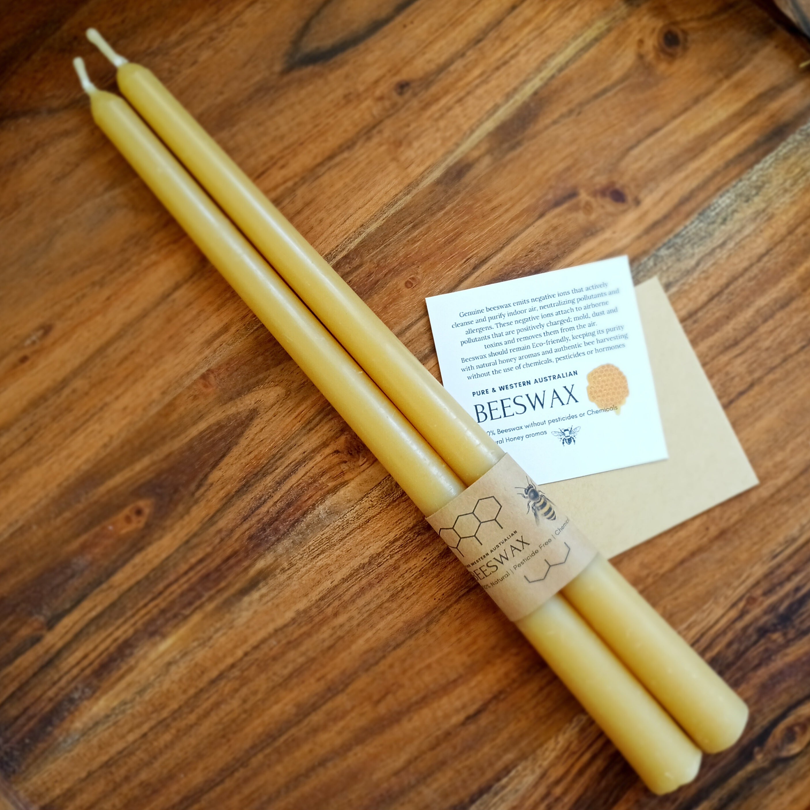 Beeswax Candlestick- 28 cm | 100% Australian
