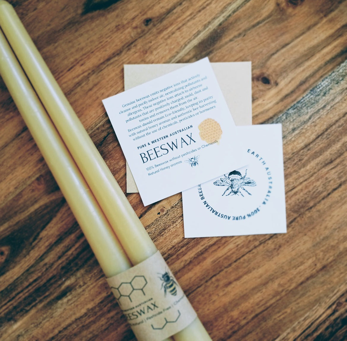 Beeswax Candlestick- 28 cm | 100% Australian