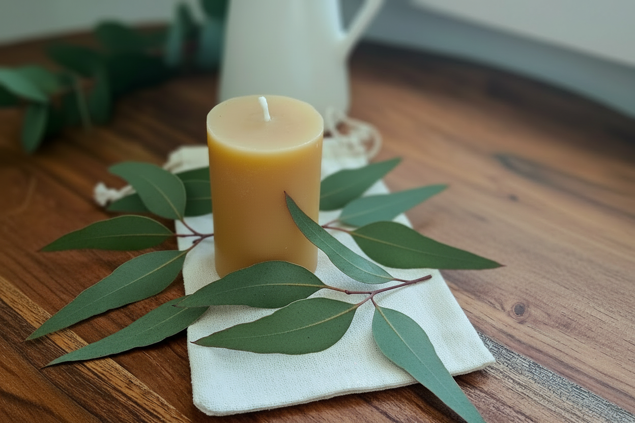 Beeswax pillar candle- small